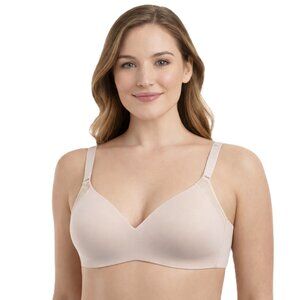 Warners 38B Bra RN2771 Wire-Free Lightly Lined Beige Lace Trim
